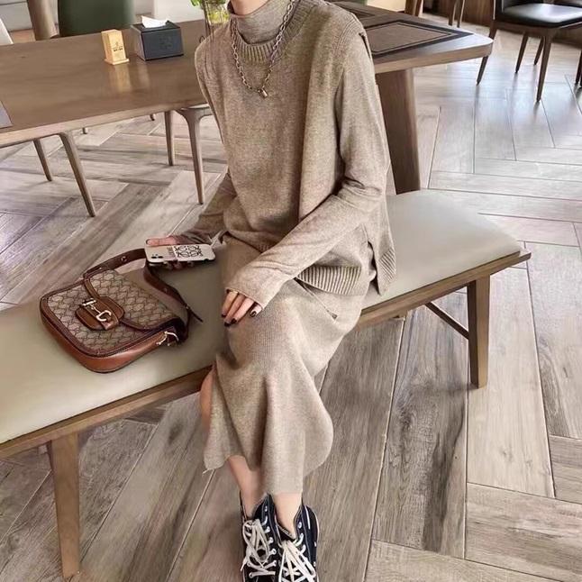 送料無料 通販 激安 セットアップ ニット 40代 秋冬 レディース スカート 3点セット 服＆ファッション小物