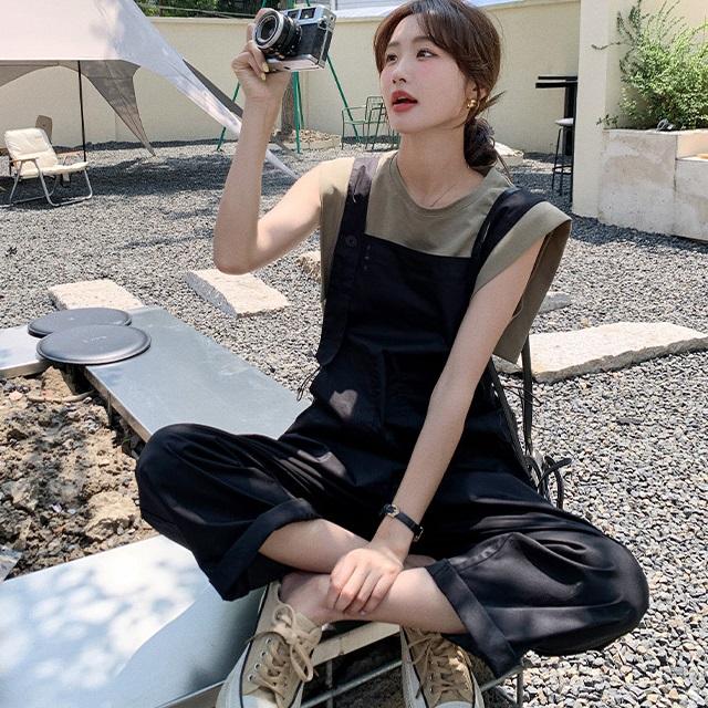 オールドハニー オールインワン フリル シャギー ベルテッド パンツスーツ F open collar belted assort l/s jump suit / 開襟ベルト付きアソート