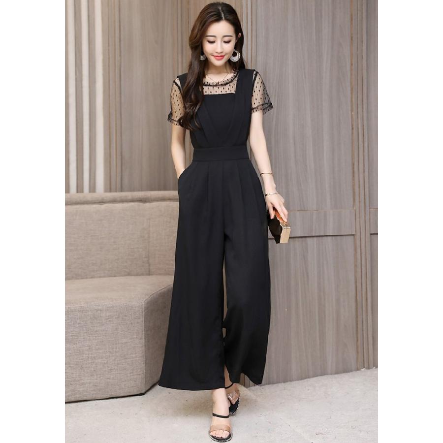 パンツドレス 大きいサイズ 3l オールインワン レディース 半袖 ワイドパンツ かっこいいパンツドレス パーティードレス 黒 レース 結婚式 二次会 お呼ばれ Awa0065 Leap リープ 通販 Yahoo ショッピング