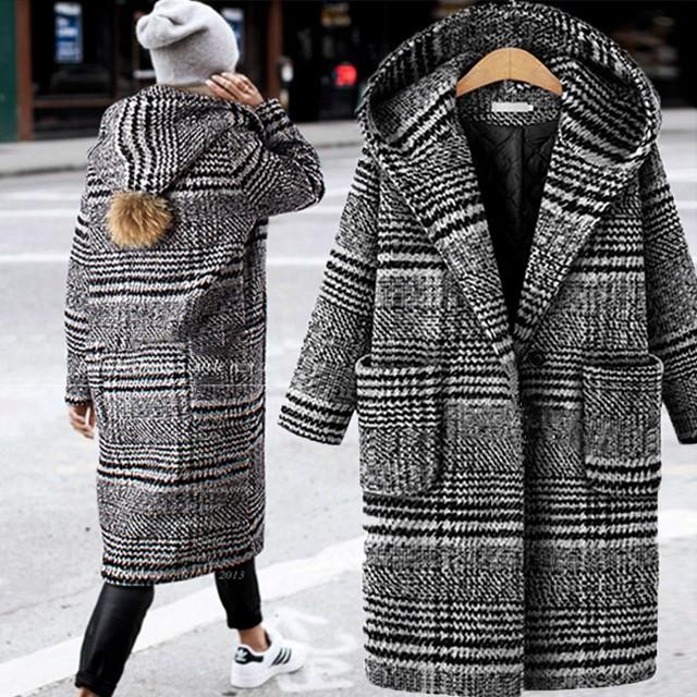 キルティング コート グレンチェック ロングコート 大きいサイズ 3l 4l 5l 6l レディース アウター 黒 チェック柄 フード ポンポン付き カジュアル お出かけ Awa0112 Leap リープ 通販 Yahoo ショッピング