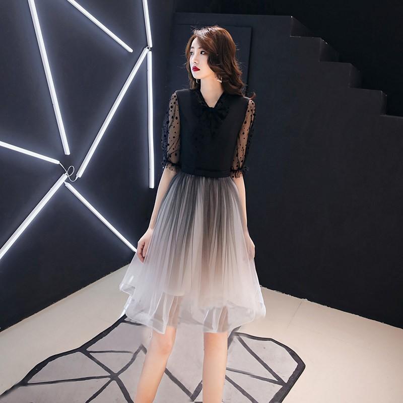 パーティードレス ロングドレス ミニドレス 大きいサイズ 3L 4L 黒 袖