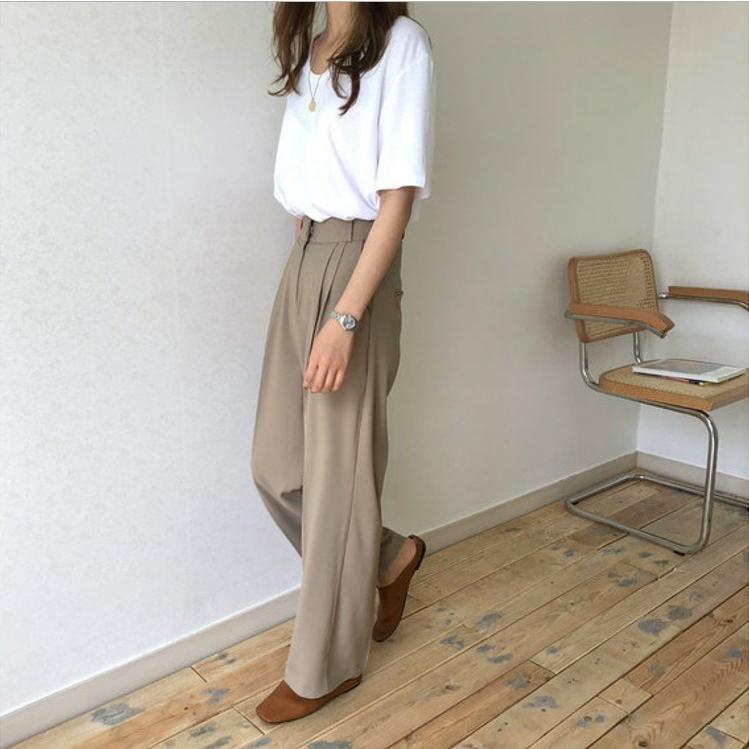 スーツセット セットアップ レディース 黒 パンツスーツ ジャケット ワイドパンツ ハイウエスト 韓国 ファッション オーバーサイズ ゆったり 長袖 Awa0210 Leap リープ 通販 Yahoo ショッピング