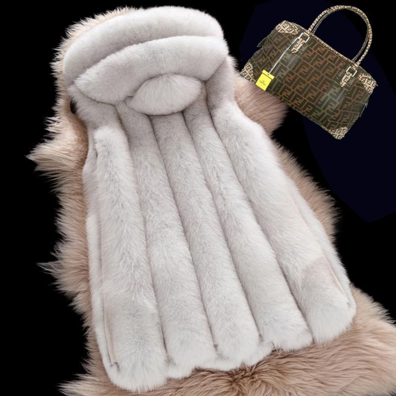 フェイクファー ファーベスト グレー 赤 白 レディース もこもこ