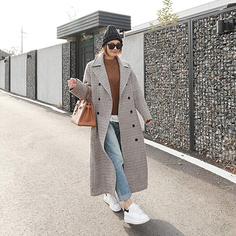 コート レディース 冬 大きいサイズ ロング丈 マキシ丈 ロングコート チェスターコート チェック 長袖 アウター 通勤 秋冬 韓国 Awc0041 Leap リープ 通販 Yahoo ショッピング
