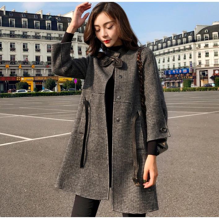 ポンチョ コート チェック柄 レディース アウター リボン ウエスト