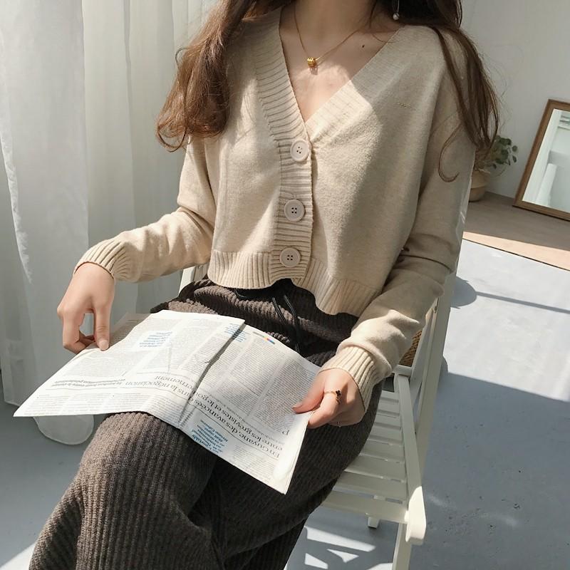 カーディガン ショート丈 短めカーディガン レディース トップス V