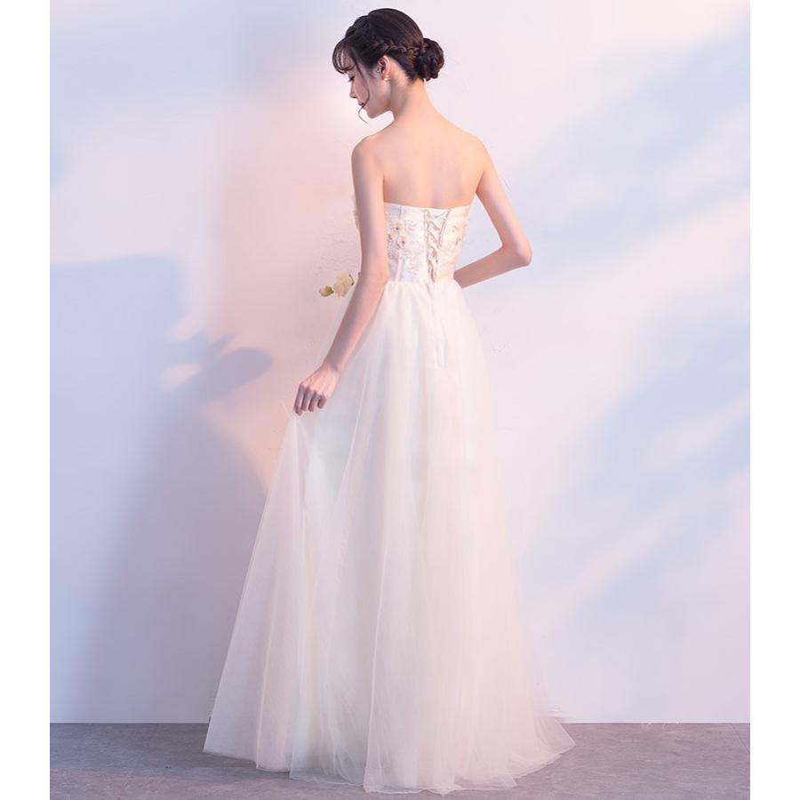 ウエディングドレス チューブトップ ベアトップ 花嫁 ロング丈 ウエディングドレス チューブトップ ベアトップ 花嫁 ロング丈