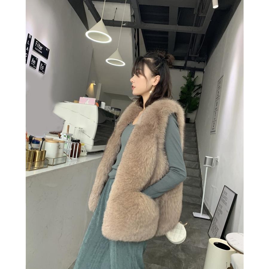 フェイクファー ベスト エコファー コート アウター レディース