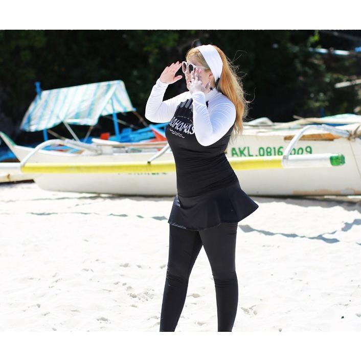 水着 レディース 大きいサイズ 3L 4L ラッシュガード 上下セット 4点