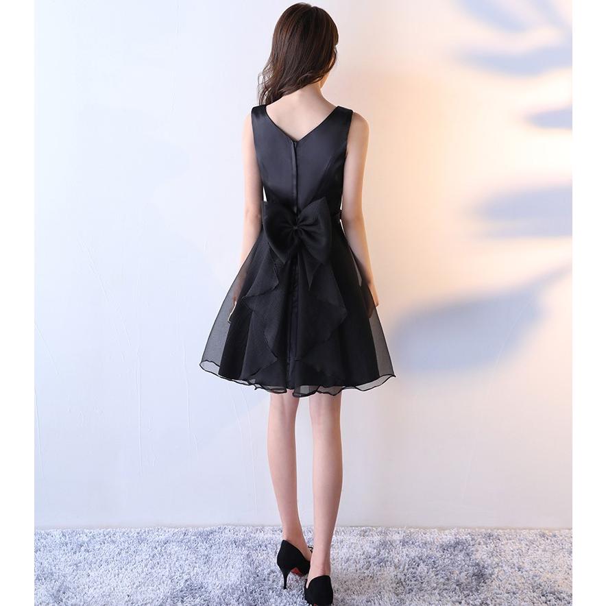 ドレス❤️ミニ丈　ビッグリボン　インパクト大　パーティー用 XSサイズあり【PURESS/ピュアレス】ビックリボンデザイン