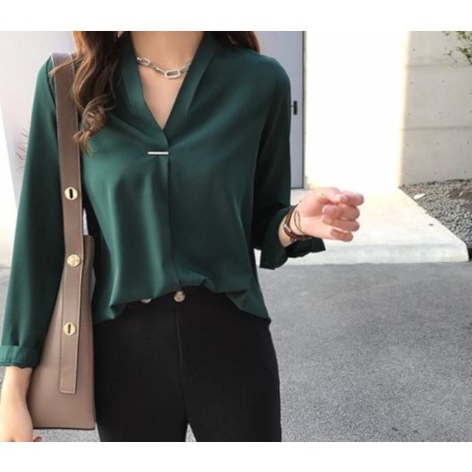 ブラウス レディース 春夏 シフォン ブラウス 大きいサイズ 長袖 オフィス シャツ 韓国風トップス Vネック 上品 シャツ きれいめ 通勤 着痩せ 3色 ブラウス 長袖 Vネック オフィス 大きいサイズ 3L 4L 5L レディース