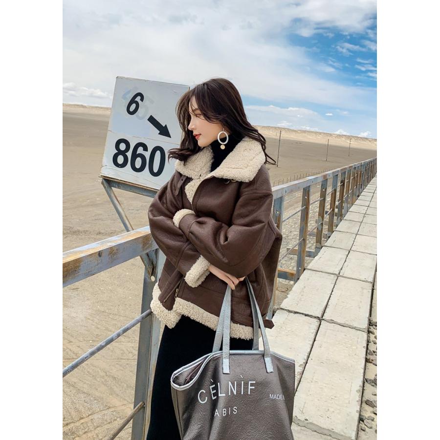 ムスタンジャケット ライダース 裏ボア もこもこ ジャケット