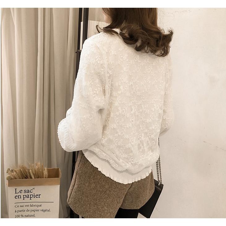 レース レイヤード ニット レディース ハイネック トップス 秋 冬 春