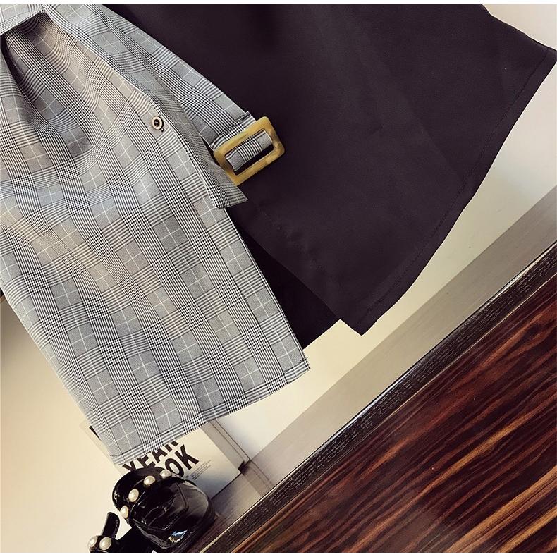 シャツワンピース グレンチェック 大きいサイズ 4L 5L 秋 春 黒 個性的