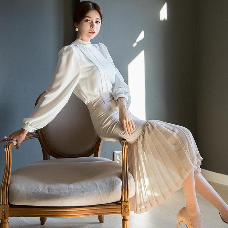 セットアップ レディース 大きいサイズ 黒 白 シャツ ブラウス