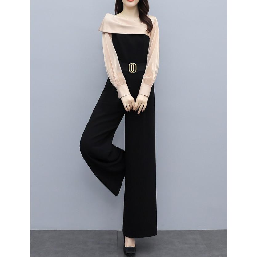 一部即納 パンツドレス かっこいい オールインワン サロペット