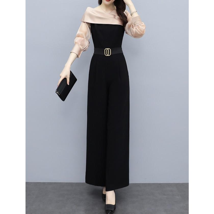 一部即納 パンツドレス かっこいい オールインワン サロペット