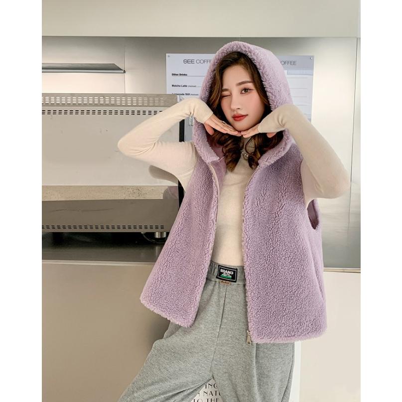 フード付き ベスト レディース アウター 秋 冬 ファーベスト ジレ