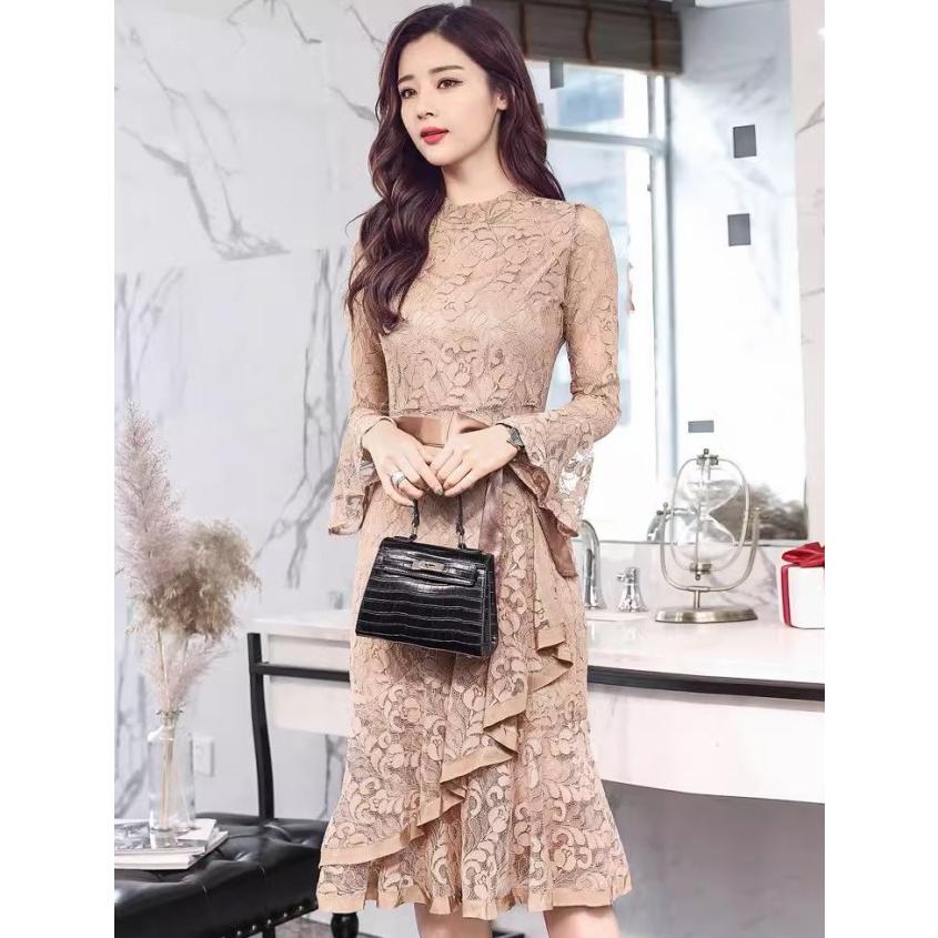 パーティードレス 結婚式 お呼ばれドレス マーメイドワンピース 膝丈