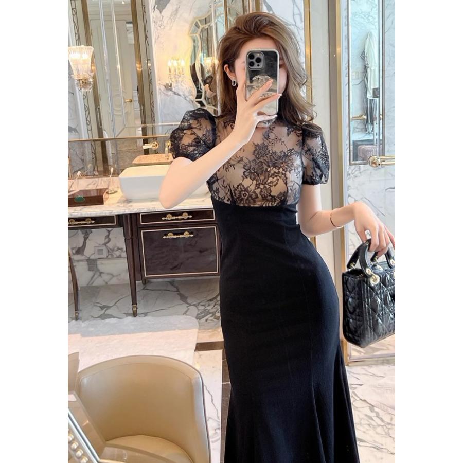 パーティードレス 結婚式 お呼ばれドレス マーメイドワンピース 膝丈