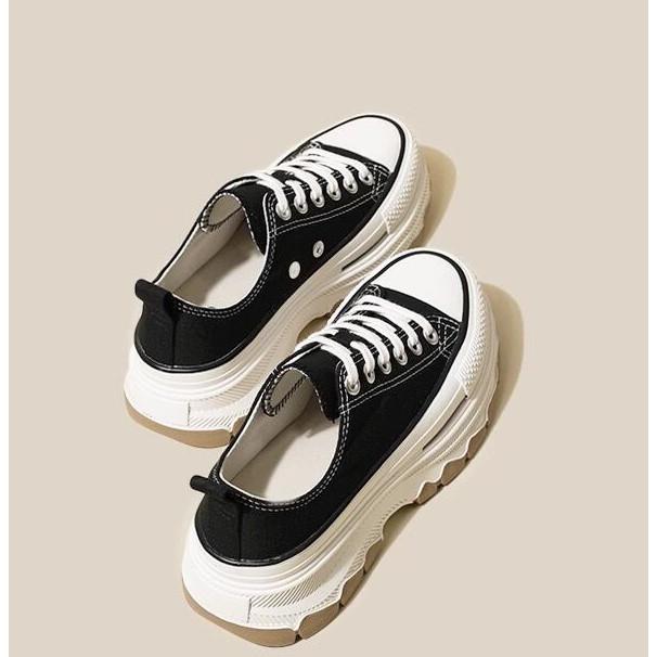 厚底スニーカー スニーカー レディース ローカット キャンバス