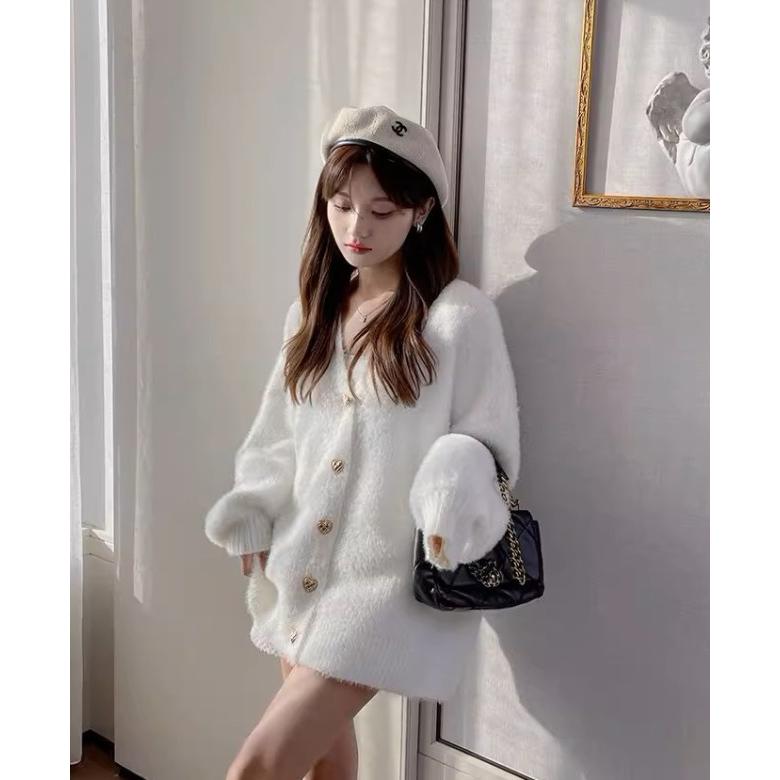 美品‼️超希少‼️2016年aw 人気シリーズGlaze上品なカーディガン❣️ ニットカーディガン レディース トップス シャギーニット 秋冬 V