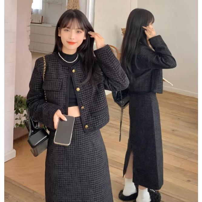 セットアップ スカート スーツ レディース きれいめ ツイードスカート