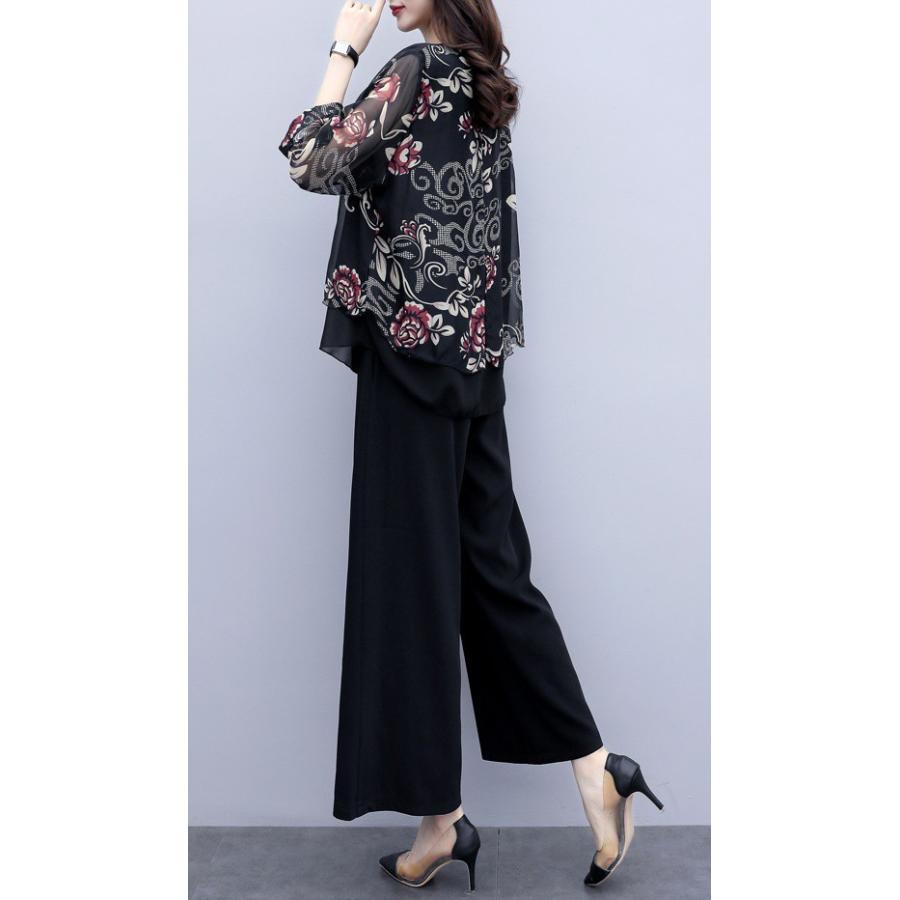 かっこいいパンツドレス 袖あり 黒 結婚式 お呼ばれ ドレス パンツ 代 30代 40代 50代 パーティードレス セットアップ 大きいサイズ 花柄 3l 4l Awg0016 Leap リープ 通販 Yahoo ショッピング