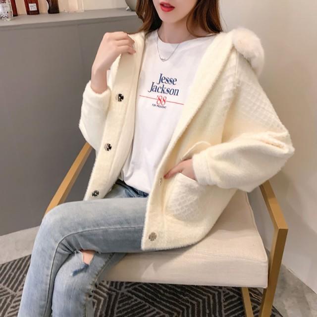 カーディガン レディース 秋冬 ファー フード付き ドルマンカーディガン ショート丈 アウター 冬 白 コクーンシルエット 大人可愛い 代 30代 Awg0025 Leap リープ 通販 Yahoo ショッピング