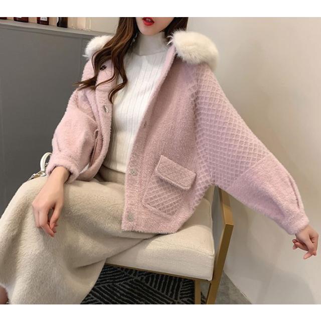 カーディガン レディース 秋冬 ファー フード付き ドルマンカーディガン ショート丈 アウター 冬 白 コクーンシルエット 大人可愛い 代 30代 Awg0025 Leap リープ 通販 Yahoo ショッピング