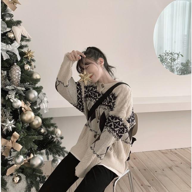 depound 冬の風景柄 ニットカーディガン フリーサイズ depound 冬の風景柄 ニットカーディガン フリーサイズ