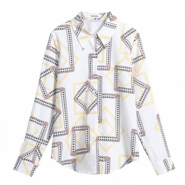 柄シャツ トップス レディース 襟付き ブラウス シャツ 長袖 柄シャツ トップス レディース 襟付き ブラウス シャツ 長袖