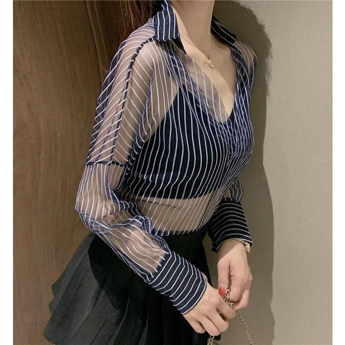 HYKE ストライプシースルーブラウス HYKE ストライプシースルーブラウス