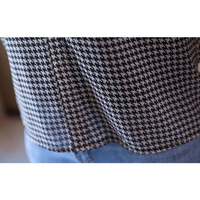 ボウタイブラウス シャツ ブラウス トップス レディース 長袖 千鳥格子