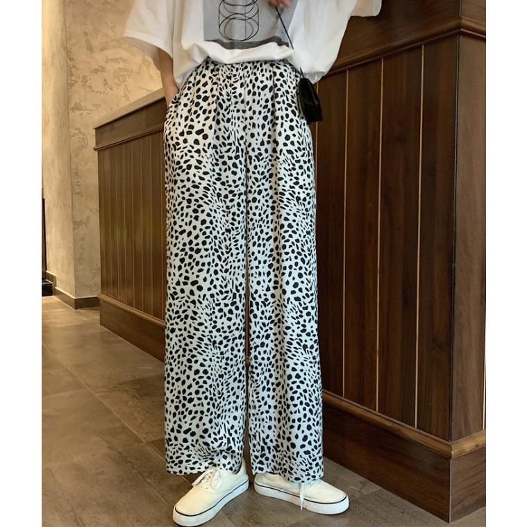 パンツ ワイドパンツ ボトムス レディース ダルメシアン柄 アニマル柄 春 秋 総柄 韓国 ファッション ゆったり カジュアル かっこいい Awg0161 Leap リープ 通販 Yahoo ショッピング