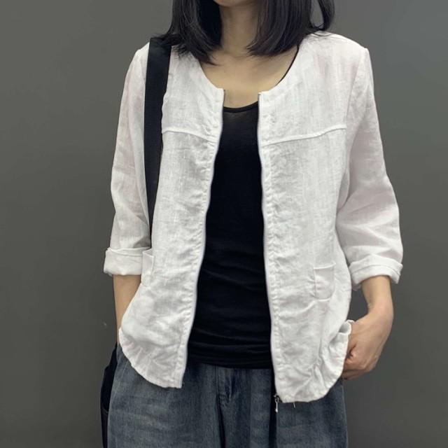 即納 ノーカラージャケット ジャケット アウター レディース ショート丈 ライトアウター 春 春夏 カジュアル 羽織りもの 薄手 白 黒 シンプル Awg0177 Leap リープ 通販 Yahoo ショッピング