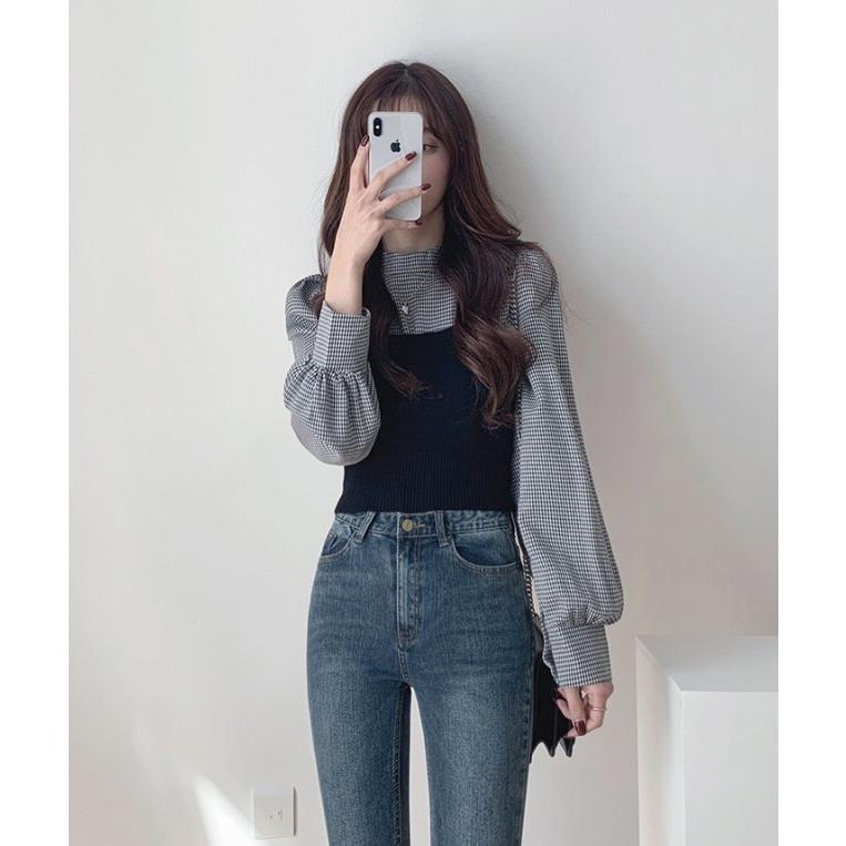 3点おまとめ▲デニムブラウス・ツイードベスト・ニット ニットベスト セット シャツブラウス レディース トップス 長袖