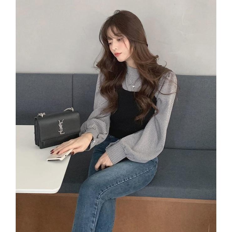 ニットベスト セット シャツブラウス レディース トップス 長袖 ニットベスト セット シャツブラウス レディース トップス 長袖