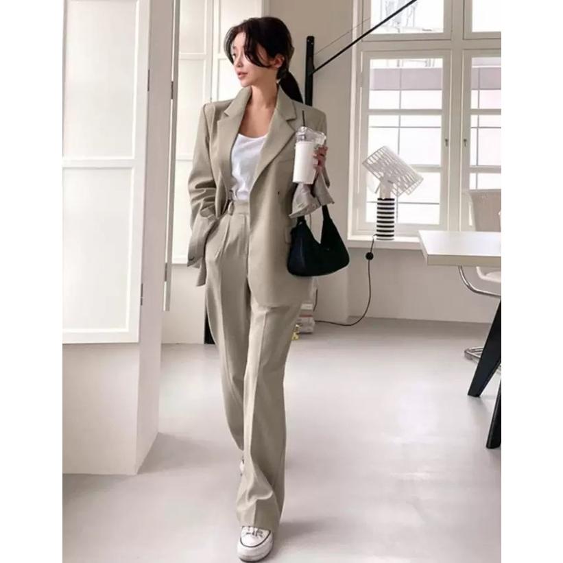 パンツスーツ おしゃれ カジュアルスーツ セットアップ スーツ レディース テーラードジャケット ゆったり 通勤服 オフィス スーツ パンツ セット Awh0006 Leap リープ 通販 Yahoo ショッピング