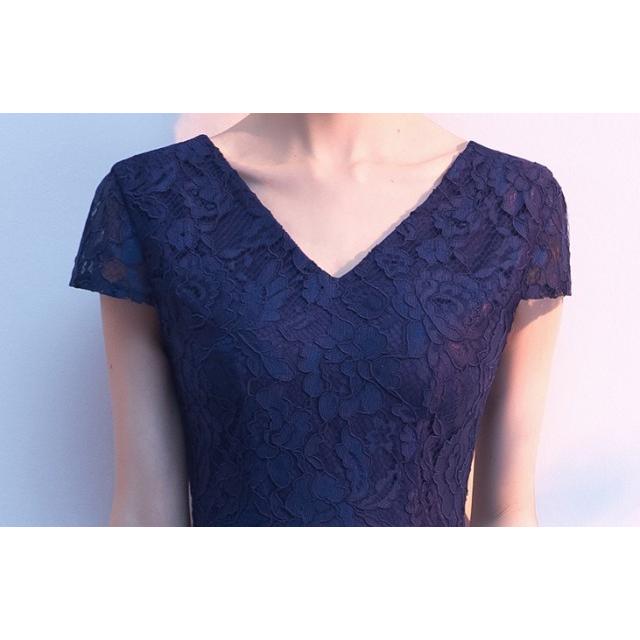 パーティードレス 結婚式 お呼ばれドレス 膝丈 タイト 袖あり 半袖