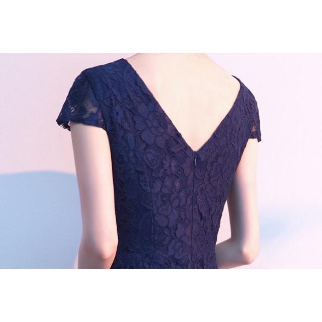 パーティードレス 結婚式 お呼ばれドレス 膝丈 タイト 袖あり 半袖