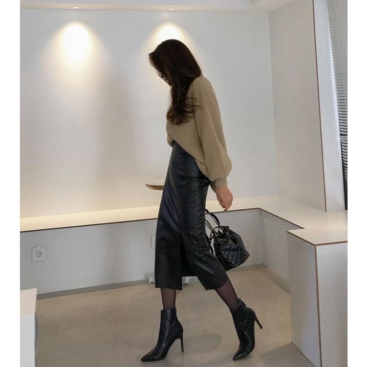 羊革のタイトスカートです。サイズ1ですが、Mくらいのサイズです。 レザースカート タイト スカート ミモレ丈 レディース ボトムス 秋冬