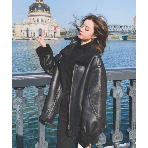 ライダースジャケット レディース アウター 冬 裏ボア ジャケット