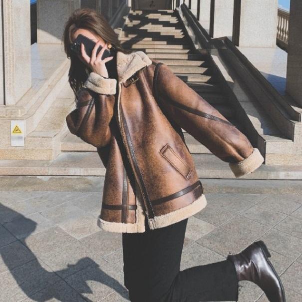 ライダースジャケット レディース アウター 冬 裏ボア ジャケット