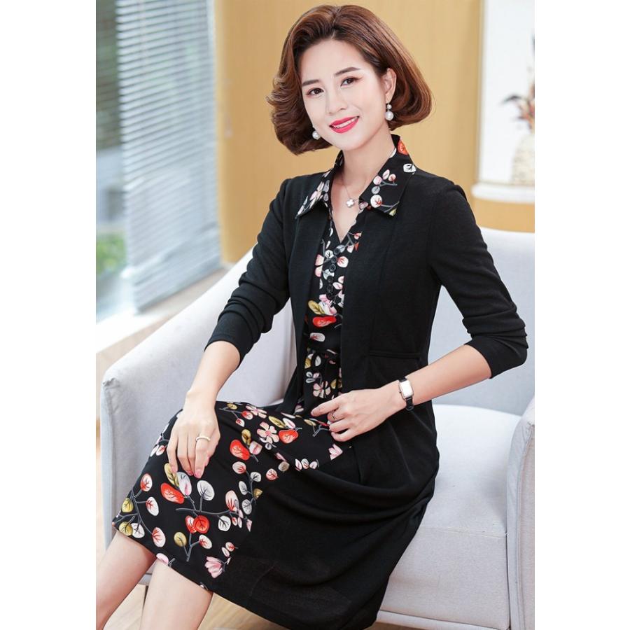 ワンピース 長袖 花柄 フォーマルワンピース パーティードレス 結婚式