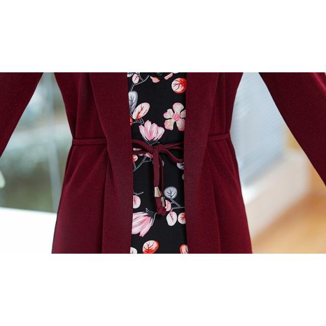 ワンピース 長袖 花柄 フォーマルワンピース パーティードレス 結婚式