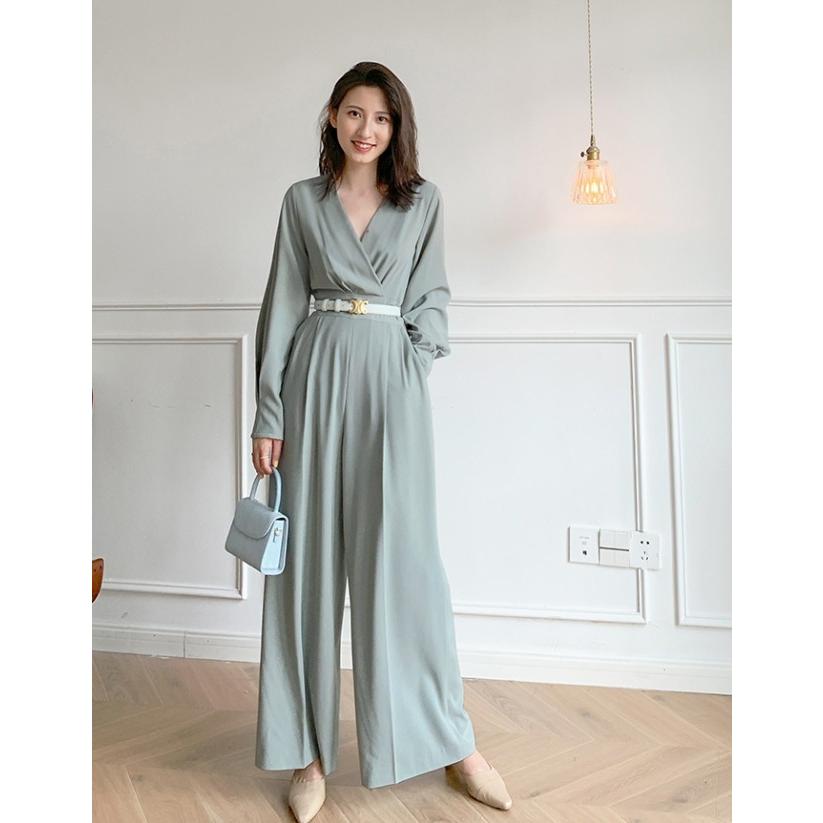 かっこいい パンツドレス オールインワン レディース 長袖 パーティードレス 結婚式 お呼ばれドレス パンツ ウエストマーク ベルト付き シンプル 韓国 Awh0228 Leap リープ 通販 Yahoo ショッピング