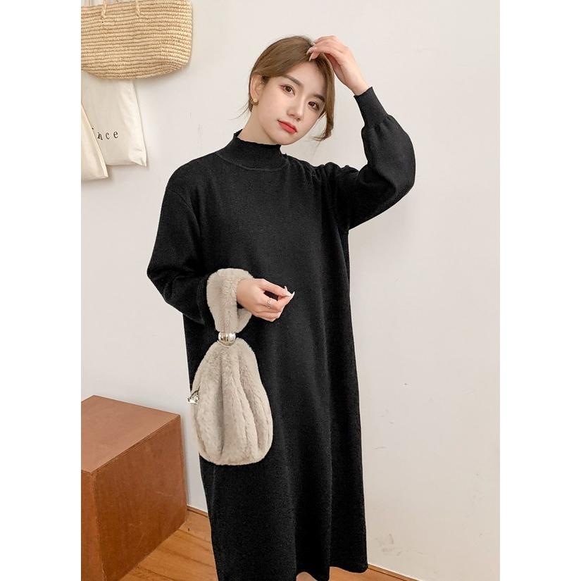 ニットワンピース レディース 冬 秋 ハイネック ワンピース 長袖