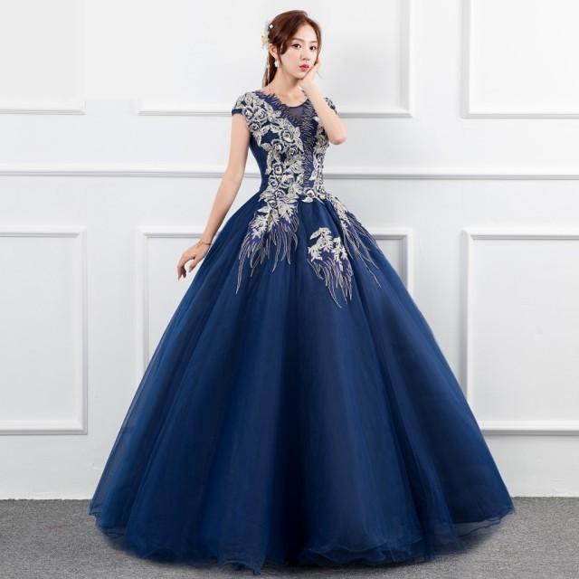 ウエディングドレス カラードレス 花嫁 二次会 ドレス ロング 赤 ロングドレス 結婚式 花柄 プリンセスライン 大きいサイズ 3L 4L 上品 可愛い 大人可愛い_6