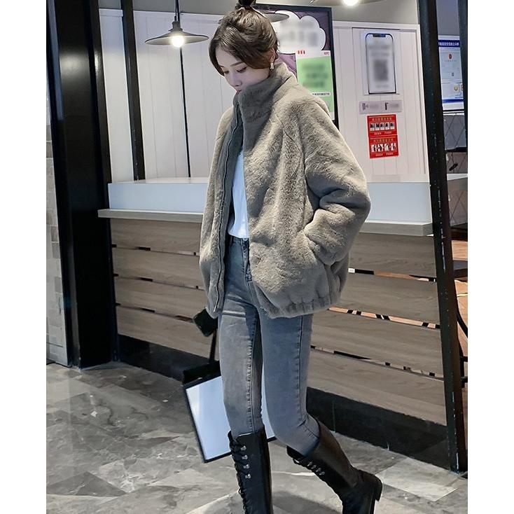 ファージャケット レディース アウター 冬 ジャケット フェイク